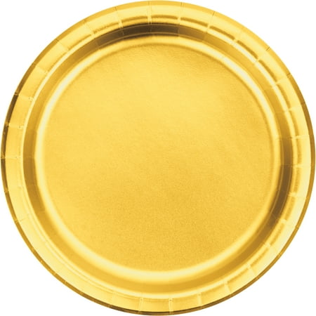 

9 Dia. Foil Gold Paper Dinner Plate Pack of 8 6 packs