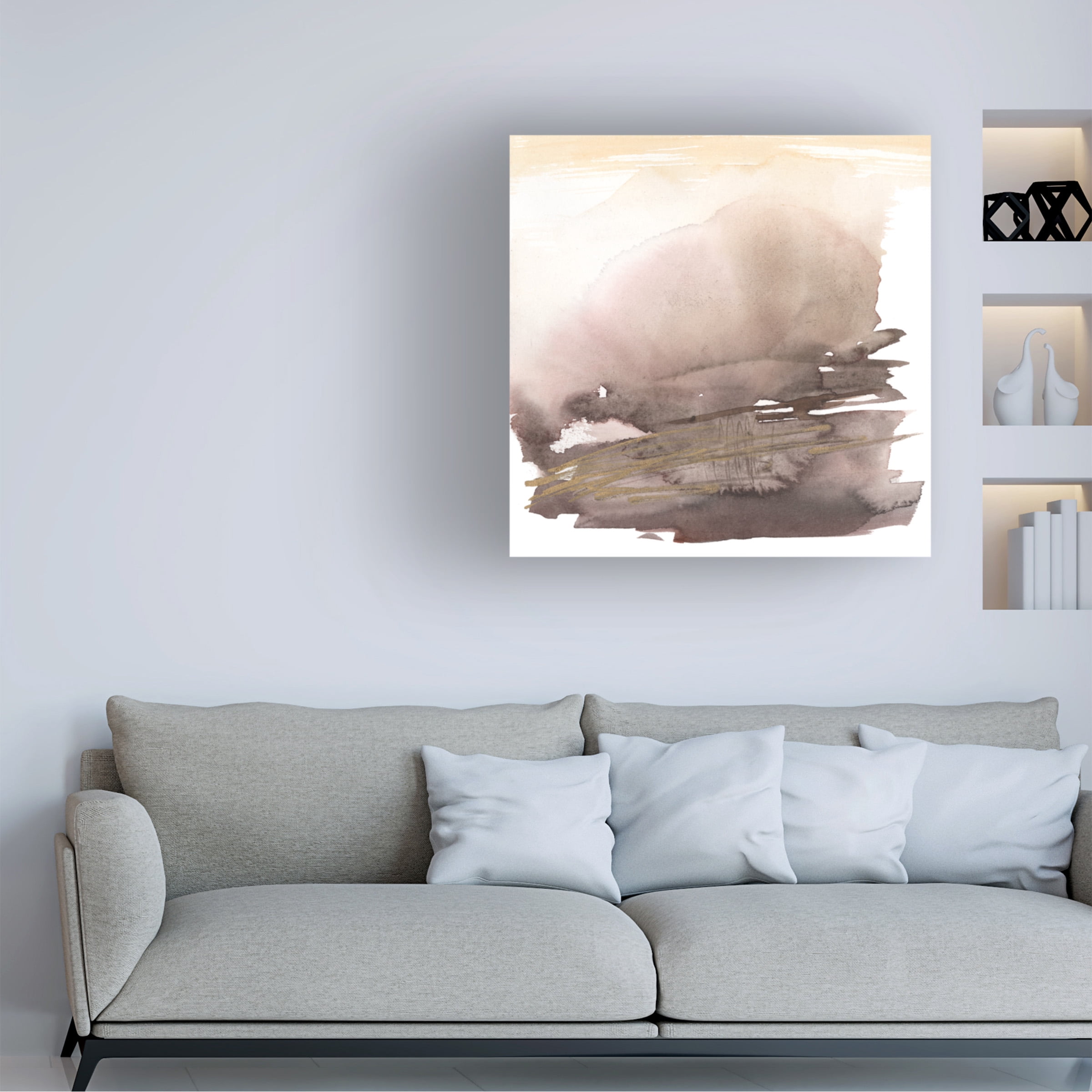 Jennifer Goldberger 'Plum Horizon II' Canvas Art