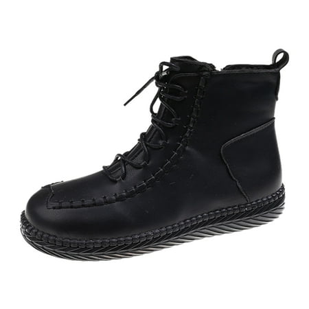 

Sanfanil Fashion Women s Velvet Low Snow Boots Toe Casual Plus Lace Up Shoes Round Women s Boots