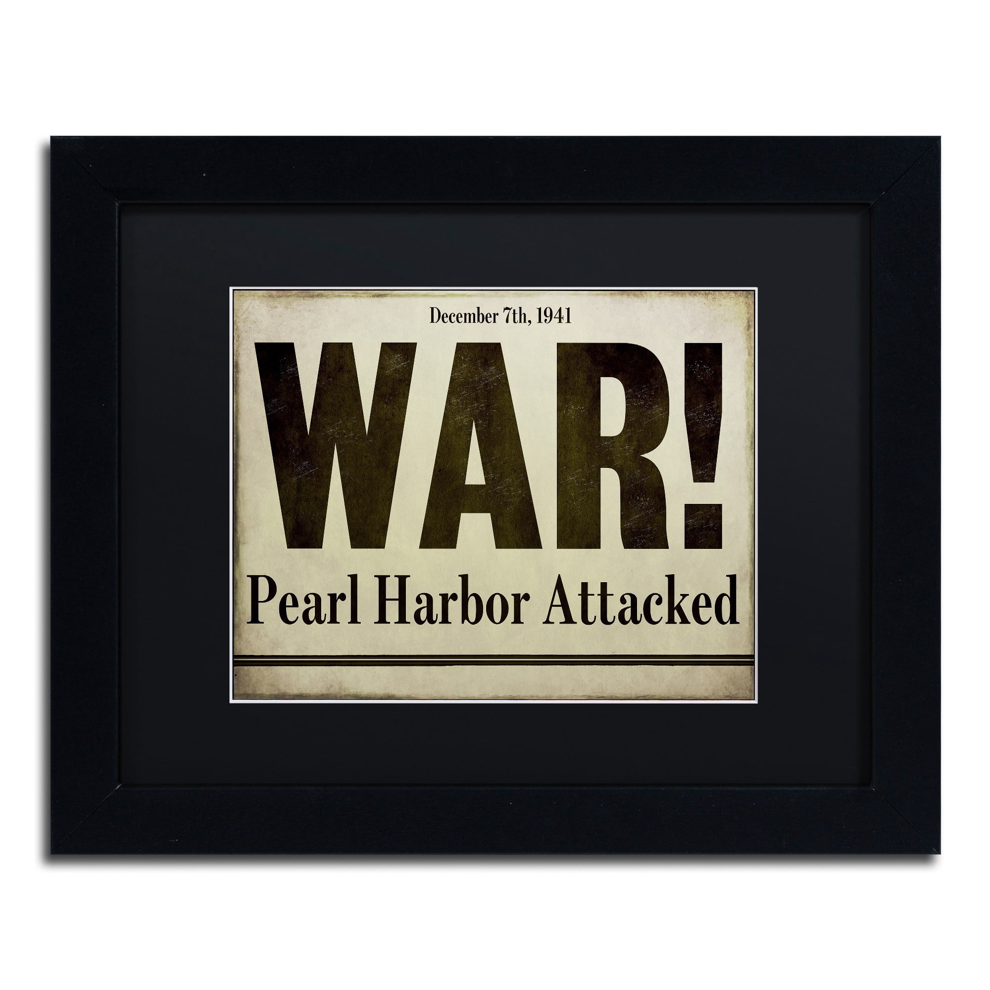 Trademark Fine Art "Pearl Harbor" Canvas Art by Color Bakery Black Matte, Black Frame