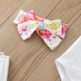 thumbnail image 6 of TAIAOJING Toddler Girls Summer Short Sleeve Letter Prints Romper Pants Headbands 3PCS Outfits Clothes Set, 6 of 7