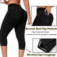 thumbnail image 4 of KEFIRLILY Women's High Waist Capri Leggings with Hidden Scrunch Butt Lifting, Stretchy Yoga Pants with Flap Pockets, Tummy Control Crop Leggings for Workout & Daily Wear, 4 of 5