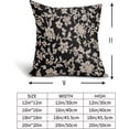 thumbnail image 4 of Black Floral Pillow Covers 18x18 Set of 2 Brown Cream Vintage Flower Block Print Pattern Decorative Throw Pillowcases Outdoor Rustic Farmhouse Square Cushion Cases Decor for Home Couch Sofa Bed, 4 of 7