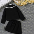 thumbnail image 4 of Odeerbi 3-7 Years Toddler Girls Cotton Outfits Peter Pan Collar Long Sleeve Jacket with A-Line Skirt Two-piece Set Casual Skirt Set Toddler Girls Clothes, 4 of 8