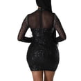 thumbnail image 2 of Minivestido PORRCEY Hot Drilling Craft, transparente, negro, 2 of 6