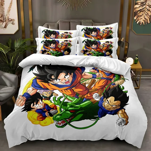 New Dragon Ball Cartoon Animation Down Bed Home Quilt Cover 3D Digital Printing Two-piece Set Three-piece Set