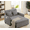 Gray, variant on Someet 46.5" 3 in 1 Convertible Sleeper Sofa Bed, Pull Out Loveseat Couch with Phone Mount and Adjustable Backrest, Sleeper Couches with Storage, Gray