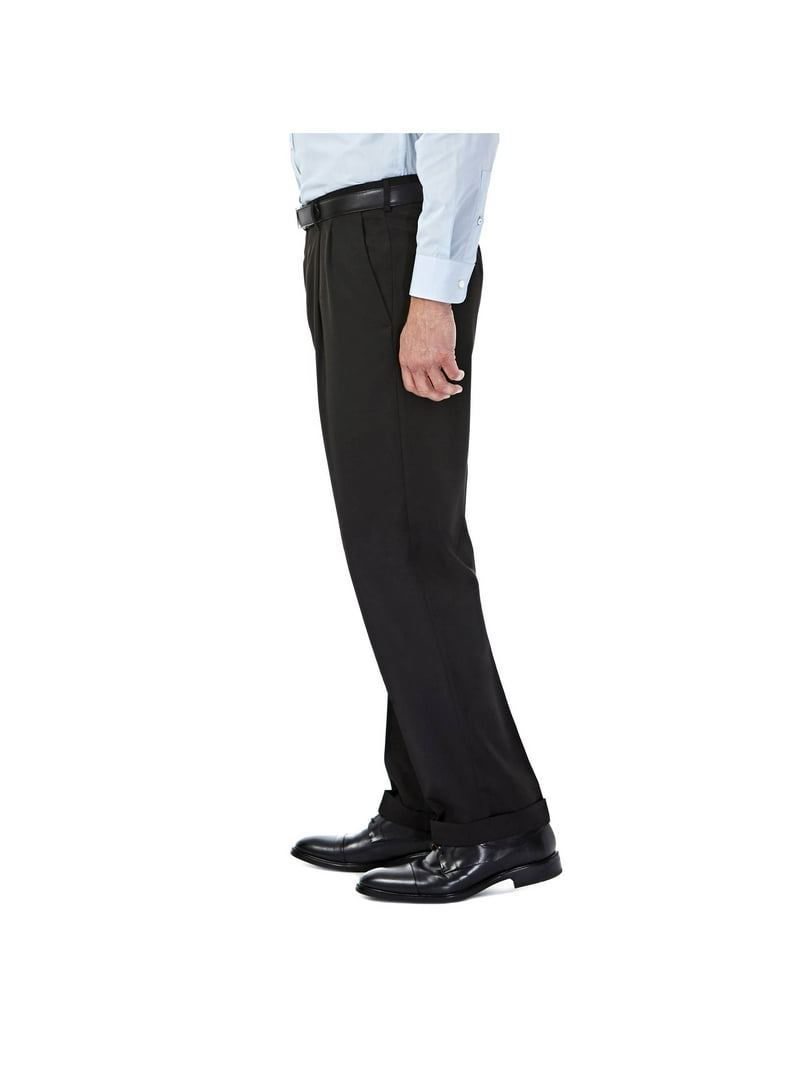 Haggar Men's Mynx Gabardine Dress Pants, Classic Fit, No-Iron,  Wrinkle-Free, Permanent Crease, Expandable Waistband - Walmart.com