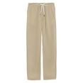 thumbnail image 5 of Ketyyh-chn99 Mens Linen Pants Drawstring Elastic Waist Joggers Hiking Outdoor Pants Khaki,3XL, 5 of 5