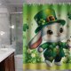 thumbnail image 5 of Cortinas de ducha con decoración festiva del Día de San Patricio, para el hogar, baño, separación de humedad y sequedad, impermeables, divisorias., 5 of 9