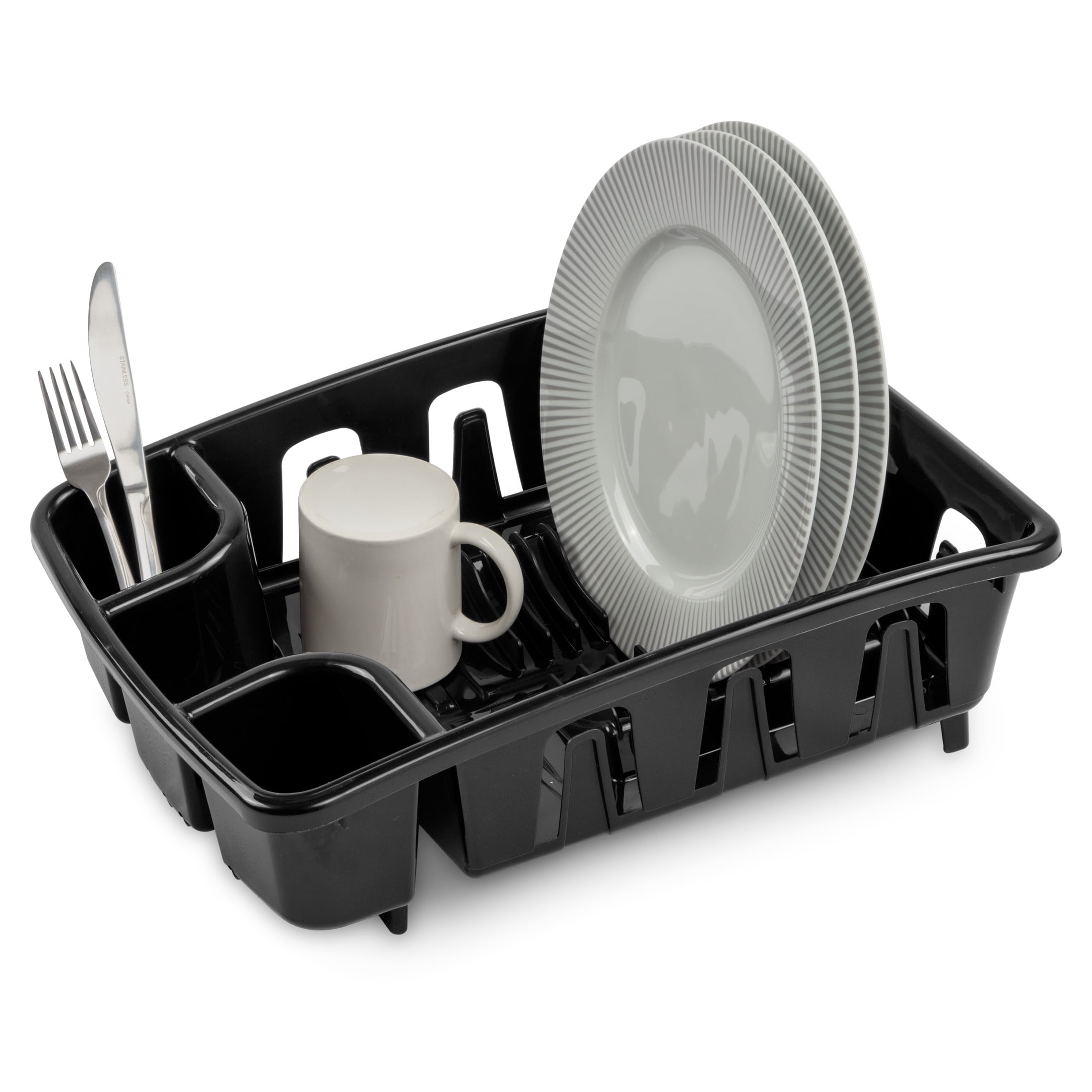 Sterilite DrainRack, Inclined Base for Draining, Black