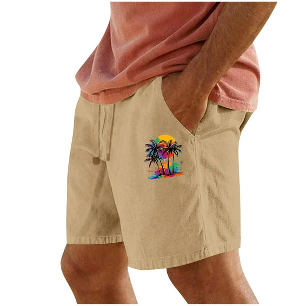 Pantalones Cortos para Hombre Cintura Elástica con Bolsillos Color Sólido Casual Cordón Suelto Pantalones Cortos de Ejercicio