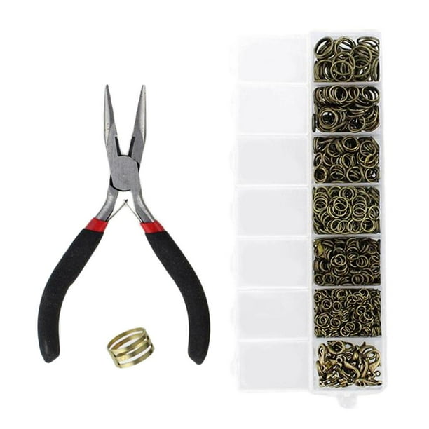 Kit de búsqueda de joyas Anillos Alicates de cierre de langosta Herramientas Fabricación de joyas de bricolaje Bronce antiguo