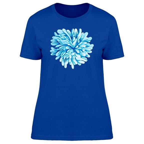 Watercolor Blue Chrysanthemum T-Shirt Women -Image by Shutterstock, Female Small