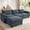 Blue, variant on DoMaDing 109" Cloud Sectional L Shaped Sofa with Ottoman, Chenille Modular Couch for Living Room, Dark Gray