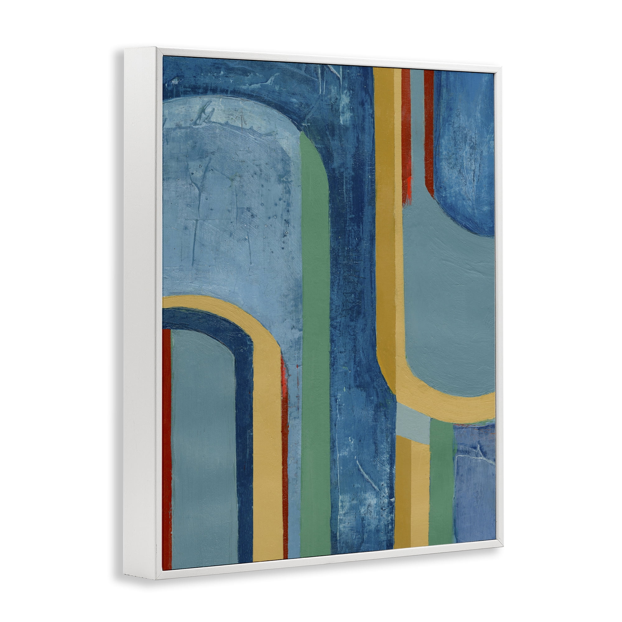 Stupell Industries Dynamic Arches Pattern Abstract Painting White Framed Art Print Wall Art, 24 x 30