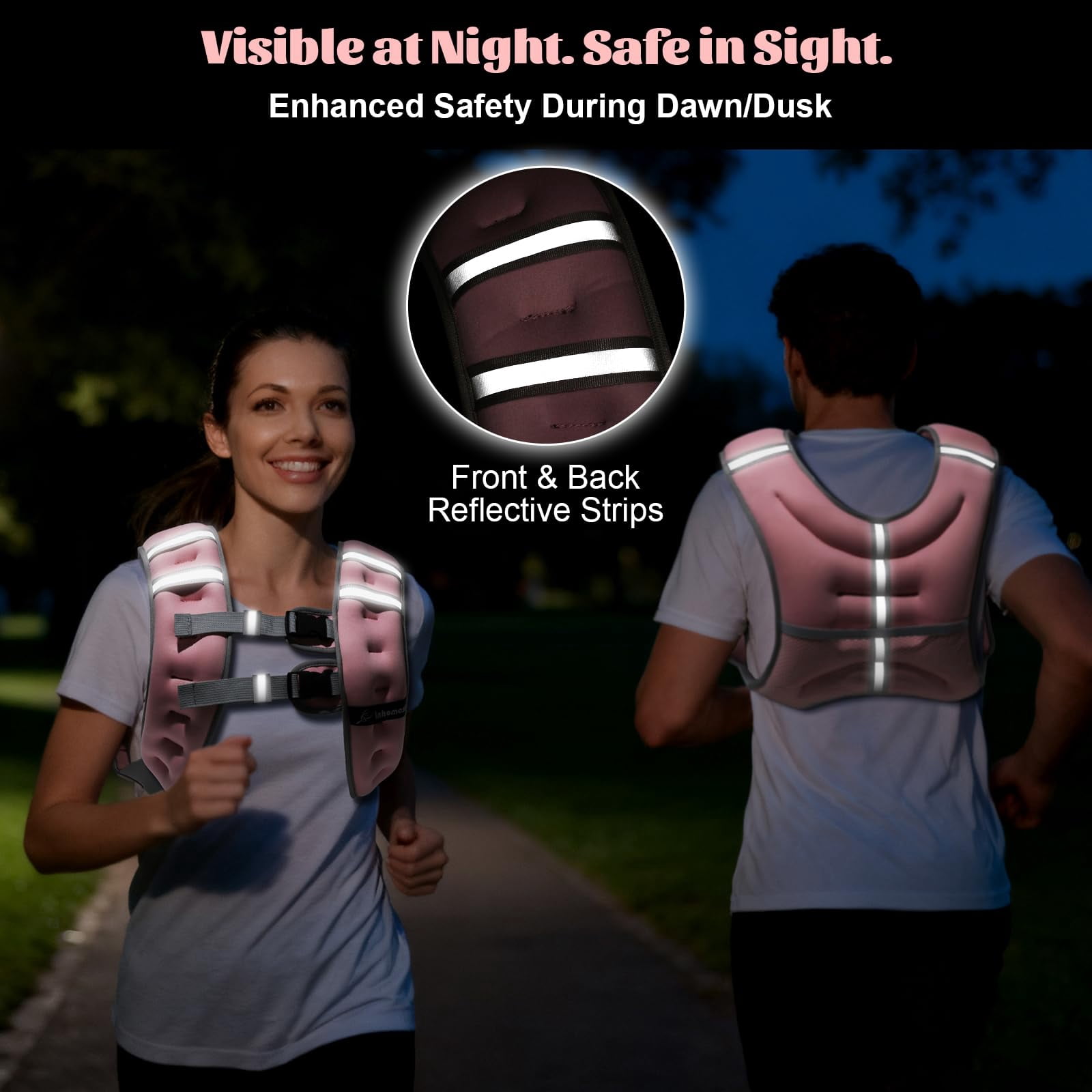 Pink 15 lb Weighted Vest for Workout Running Walking