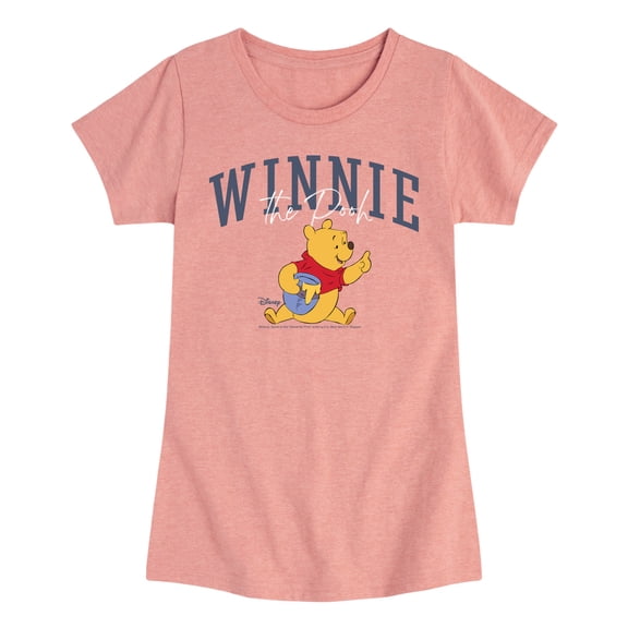 Winnie the Pooh - Winnie Eating Honey - Youth Girls Fitted Short Sleeve T-Shirt