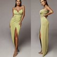 thumbnail image 2 of KaLI_store Women's Formal Dresses Women's Deep V Neck Split Party Formal Bridesmaid Maxi Dress Gold,L, 2 of 5
