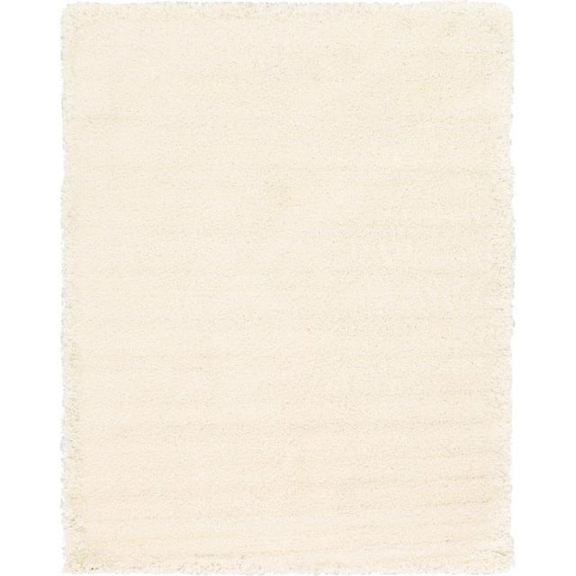 Unique Loom Tapis en Peluche Moderne Solide 9' x 12' Rectangle Blanc Neige