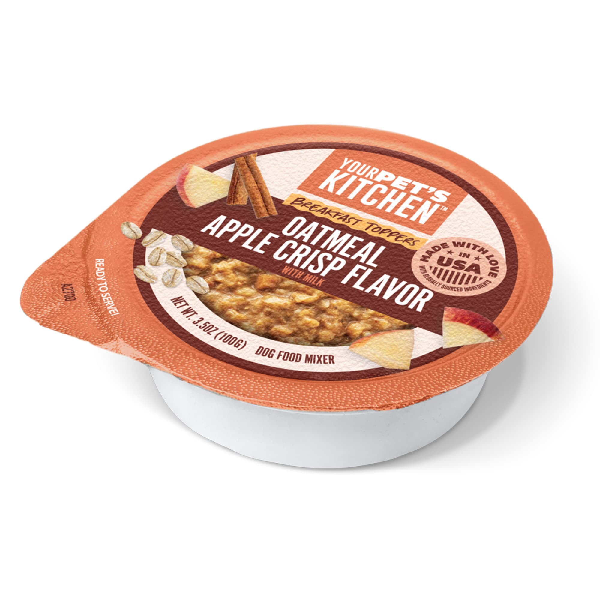 Your Pet's Kitchen Made in The USA Breakfast Oatmeal with Apple Crisp Flavor Wet Dog Food Cups, 3.5 oz., Case of 12