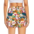 thumbnail image 2 of Lsque Retro Summer Stamp Printed Women's Running Shorts with Liner Pockets,Elastic Quick Dry Workout Athletic Gym Yoga Shorts,Womens High Waist Shorts-XX-Large, 2 of 9