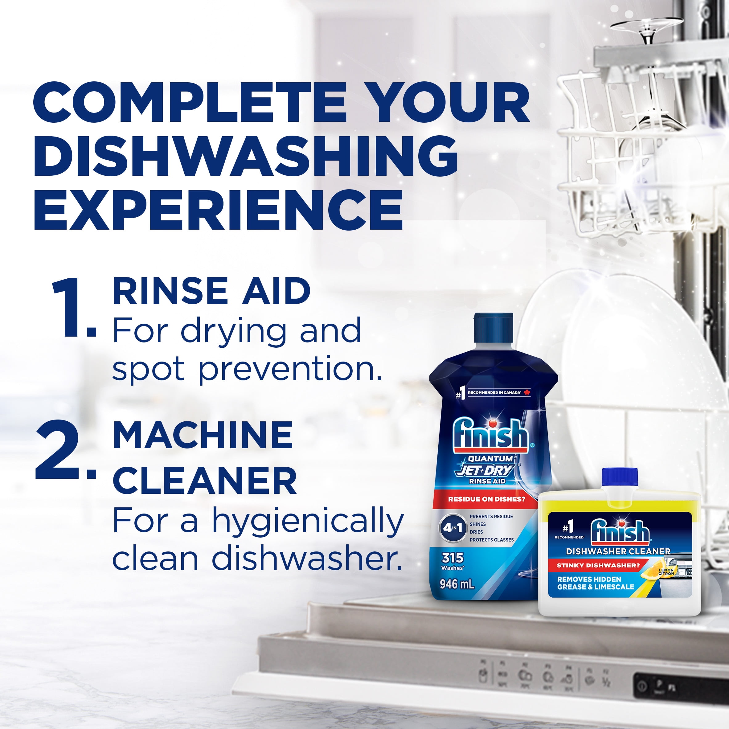Finish® Quantum Ultimate® Lemon Lessive en dosettes pour lave-vaisselle, pas besoin de pré-sinse, pour un nettoyage en profondeur et une brillance étincelante, 72 comprimés