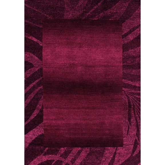 Ahgly Company Indoor Rectangle Abstract Pink Modern Area Rugs, 5' x 7'