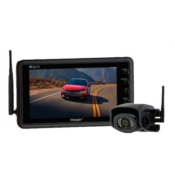 ASA Electronics Backup Camera WVSXS70 Voyager; Rear End Mount; 7 Inch LCD Color Monitor; Integrated Microphone; Wide Viewing Angle; IR LED Low-Light Assist; Without Distance Meter; Waterproof; Black
