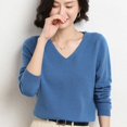 thumbnail image 5 of Spring and Autumn Cashmere Sweater Women's Pullover V-neck Women's Pullover Knitted Top Women's Long Sleeve Cashmere Sweater, 5 of 5