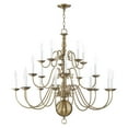 thumbnail image 6 of Livex Lighting Williamsburgh 20 Light Foyer Chandelier in Antique Brass, 6 of 8