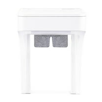 onn. White Outlet Shelf with Power Cord Storage Compartment