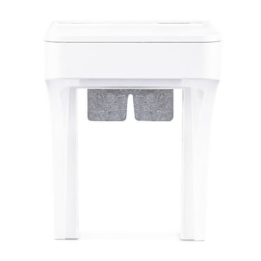 onn. White Outlet Shelf with Power Cord Storage Compartment