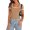 Khaki, variant on Women's Summer Short Sleeve T Shirts Ribbed Knit Square Neck Color Block Slim Fit Basic Casual Crop Tops Blouses