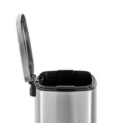 Qualiazero Kitchen Trash Can, 13.2 Gallon Stainless Steel Step Garbage Bin with Soft Close Lid, Silver