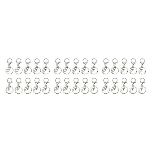 Transemion 10pcs Metal Key Chain Snap Hooks - Accessories For Personalized Keychain Clasps Swivel Hooks Bright silver 3Set
