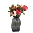 thumbnail image 1 of Naiovety Ramo de peonía exquisito hermoso adornos de decoración de boda ramos artificiales artesanía casa calcomanía flores falsas Kits de decoración para fiestas Rosa oscuro, 1 of 6