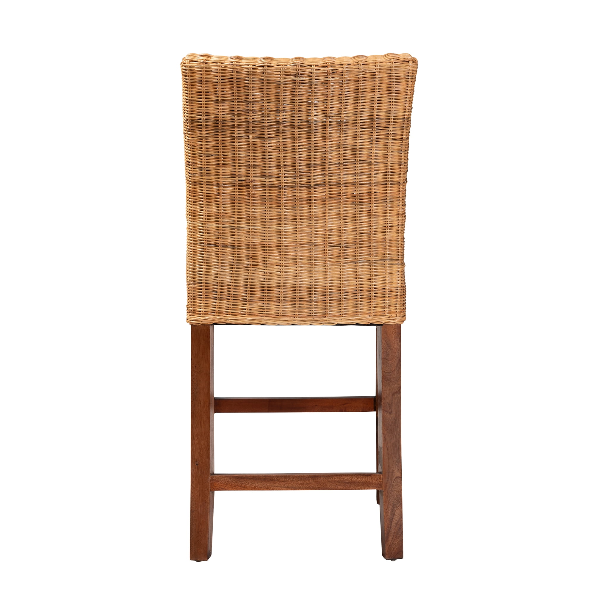 bali & pari Racquel Rattan Bar Stool, Natural Brown