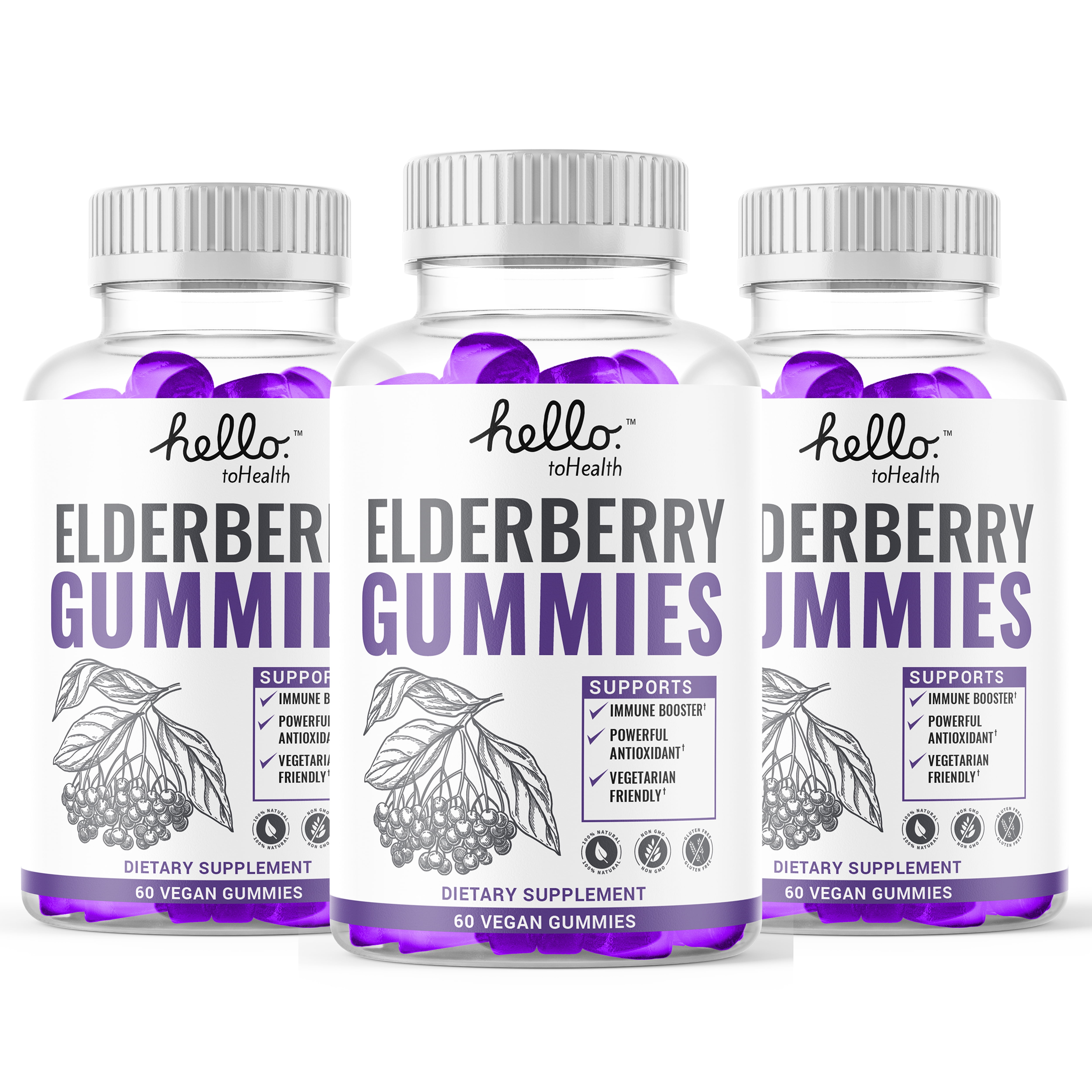 Complete Elderberry Gummies with Vitamin C and Zinc Total Immune