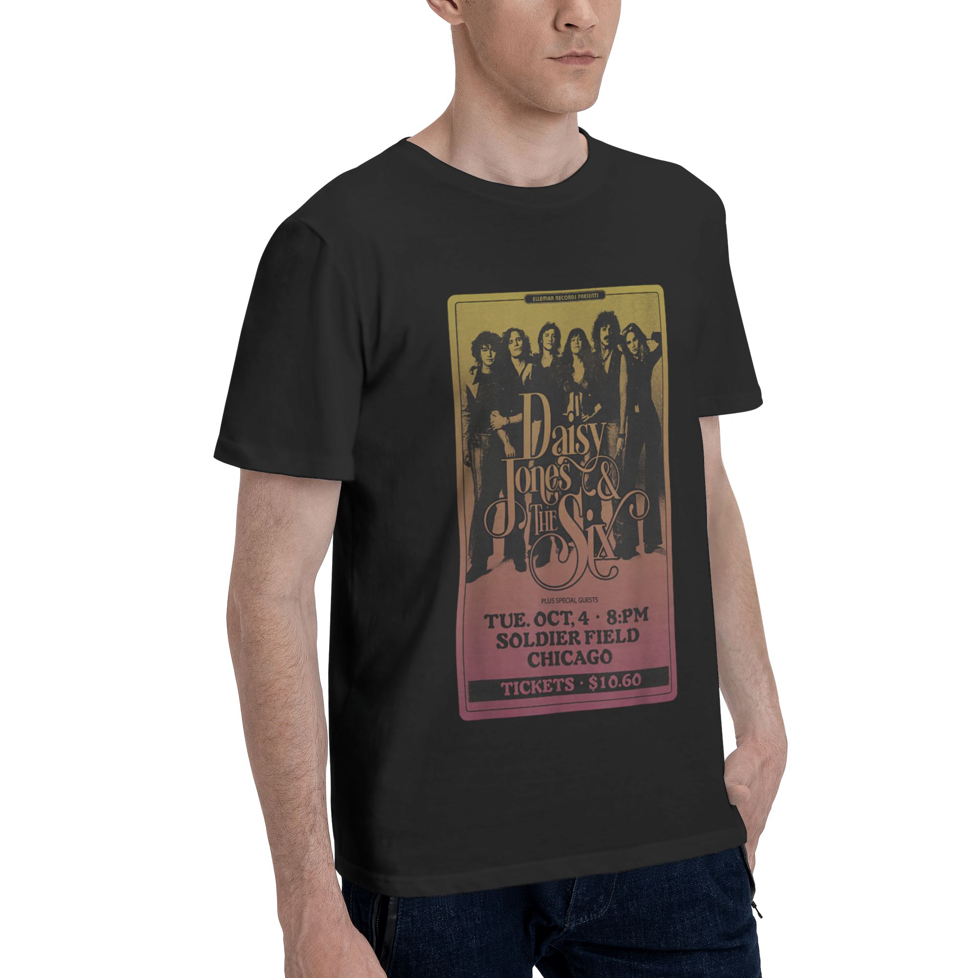 Daisy Jones & the Six - Vintage Soldier Field Chicago Men's Basic Short  Sleeve T-Shirt Black Small 