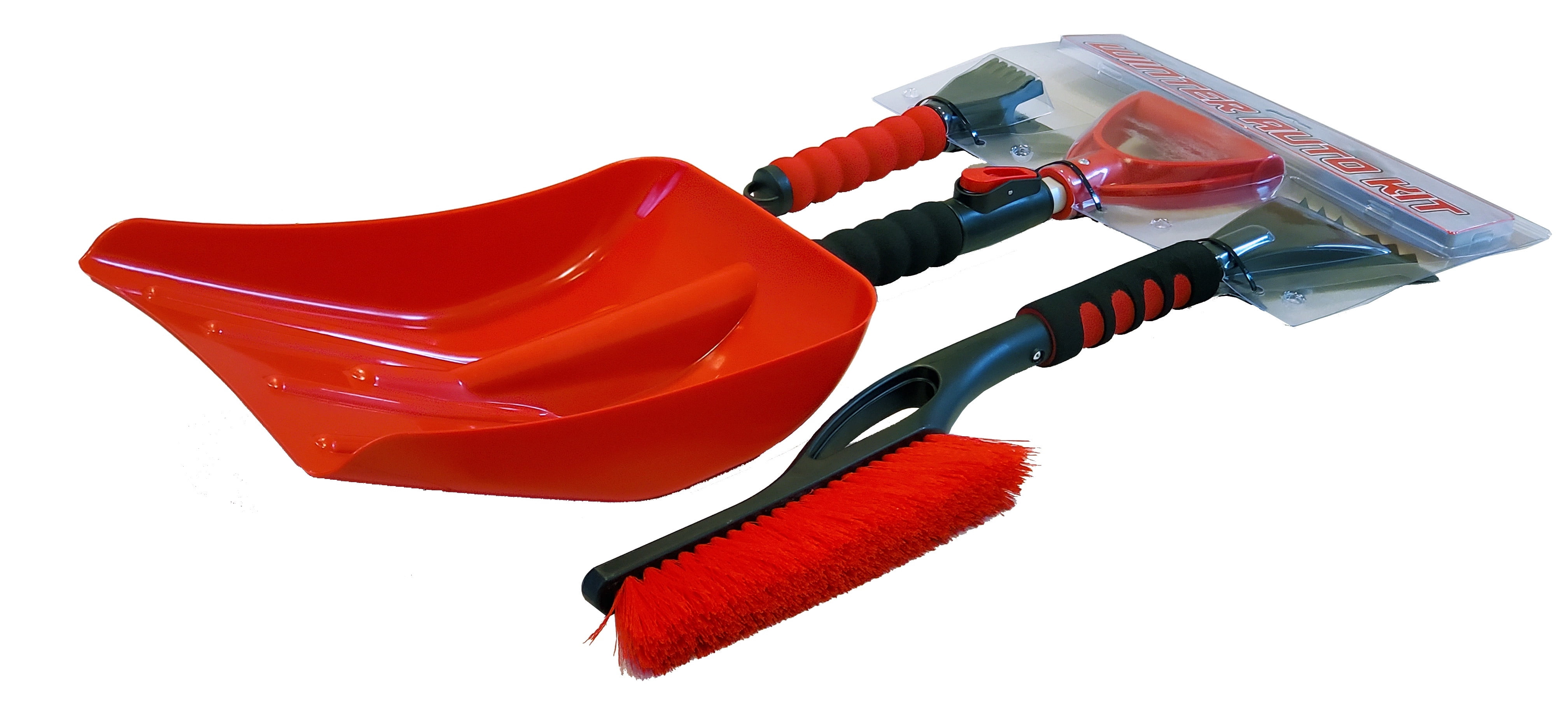EMSCO Bigfoot 3-Piece Car Snow Kit – Compact Shovel, Ice Scraper & Brush for Winter Driving