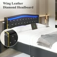 thumbnail image 5 of E-Motie Full Size Bed Frame with Wingback Headboard, Upholstered Platform Bed with 4 Storage Drawers, Led Light & Charging Station, PU Leather, Black, 5 of 11