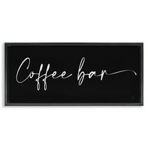 Stupell Industries Coffee Bar Classy Script Food & Beverage Painting Black Floater Framed Canvas Art Print Wall Art, 31 x 14