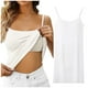 thumbnail image 2 of Camiseta interior con sujetador integrado y cuello redondo para mujer, tirantes finos ajustables, mezcla de algodón, tallas M-XXL, 2 of 5