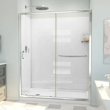 DreamLine Infinity-Z 30 in. D x 60 in. W x 78 3/4 in. H Sliding Shower Door Base and Wall Kit