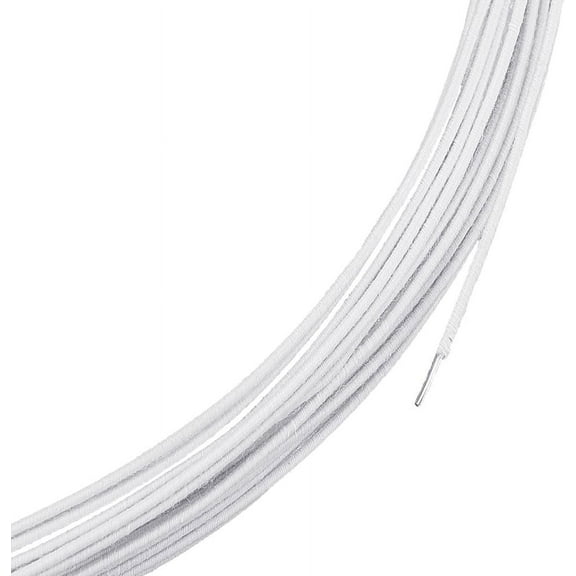 21.8 Yards White Floral Wires 1.2mm Cotton Covered Millinery Wire Iron Stem Wires