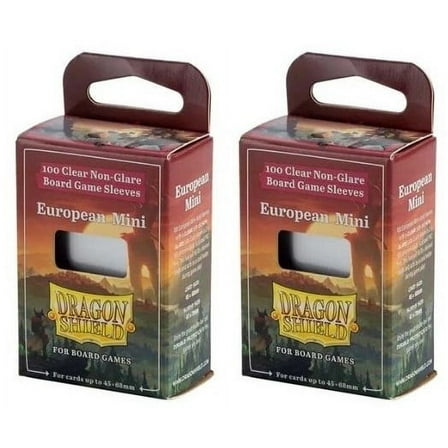 2 Packs Dragon Shield Board Game Sleeves 100 ct Mini European Size Card Sleeves Value Bundle!