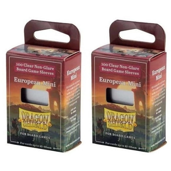 2 Packs Dragon Shield Board Game Sleeves 100 ct Mini European Size Card Sleeves Value Bundle!