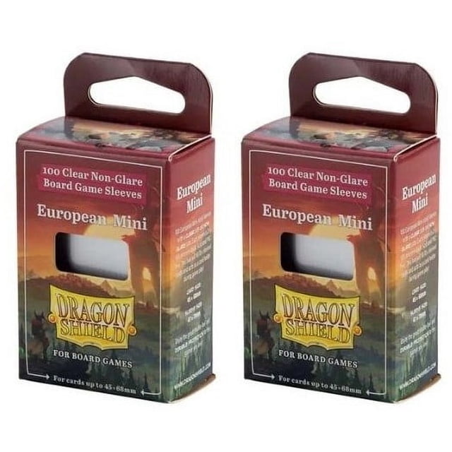 2 Packs Dragon Shield Board Game Sleeves 100 ct Mini European Size Card Sleeves Value Bundle!