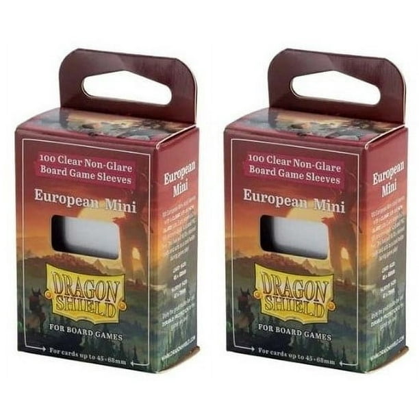 2 Packs Dragon Shield Board Game Sleeves 100 ct Mini European Size Card Sleeves Value Bundle!